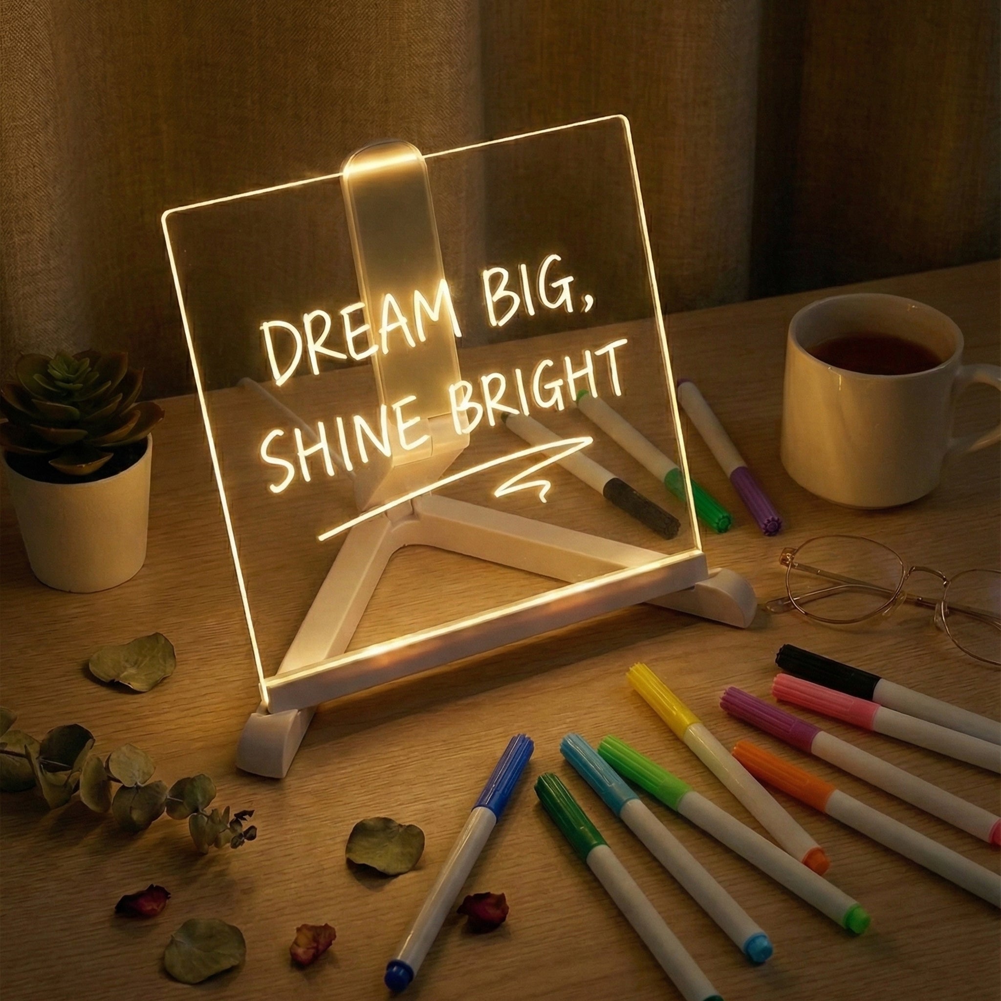 3D LED Light Glass Acrylic Writing pad
